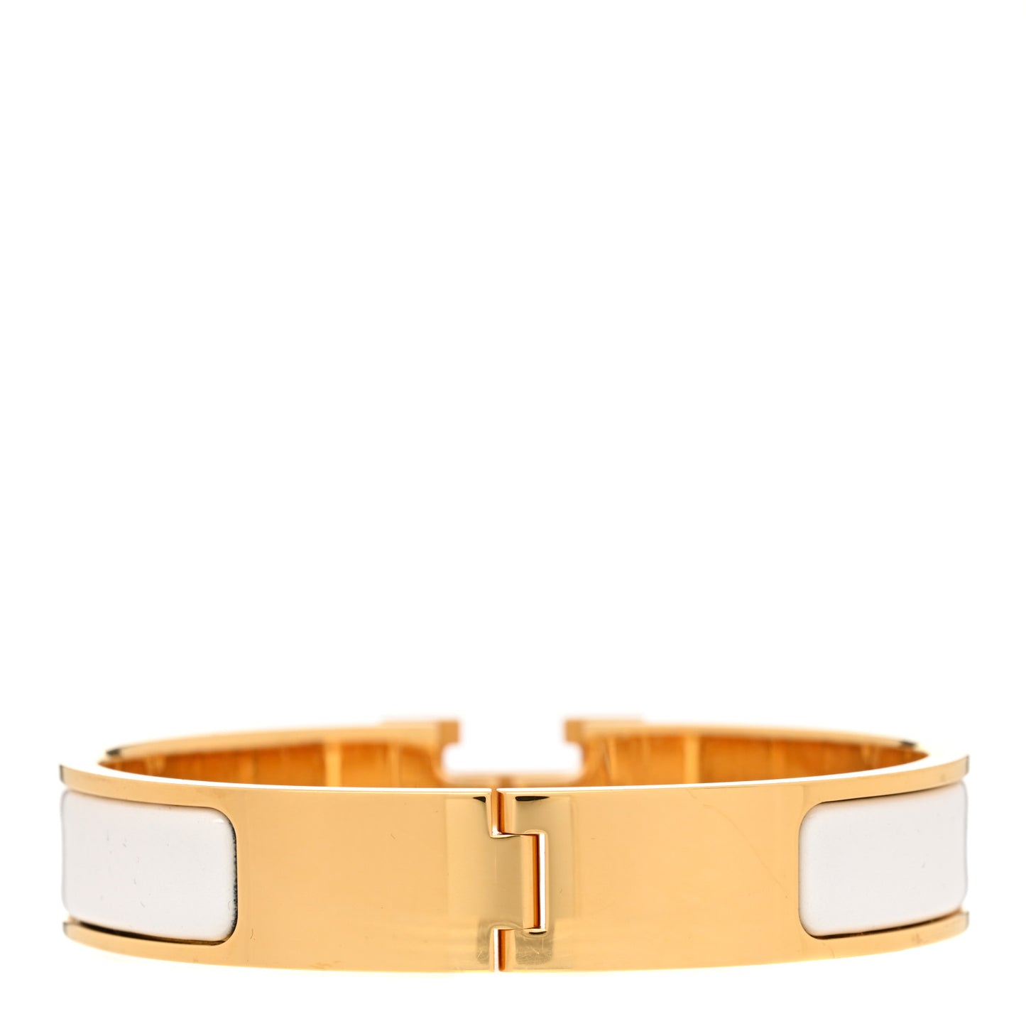 Enamel Narrow Clic Clac H Bracelet PM White