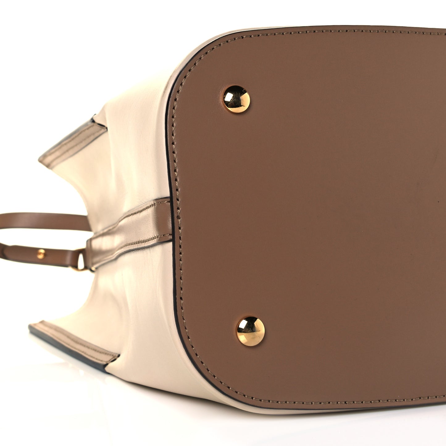 Calfskin Small Peggy Bucket Bag Cream