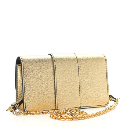 Burberry Metallic Soft Grain Calfskin Mini Phone Buckle Bag Gold 3 of 11