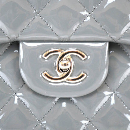Chanel Patent Quilted Jumbo Flap Bag Grey 7 of 12