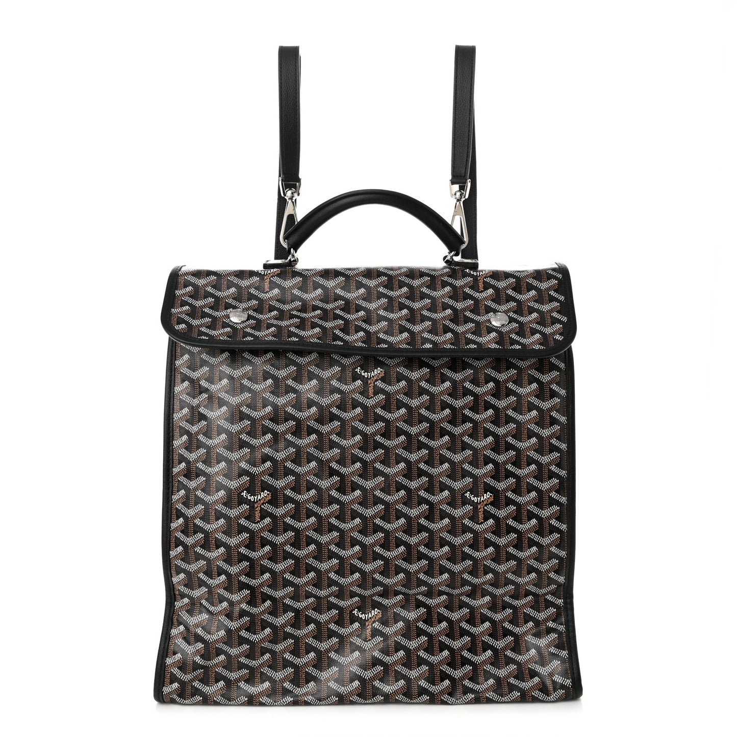 Goyardine Saint Leger Soft Briefcase Backpack Black