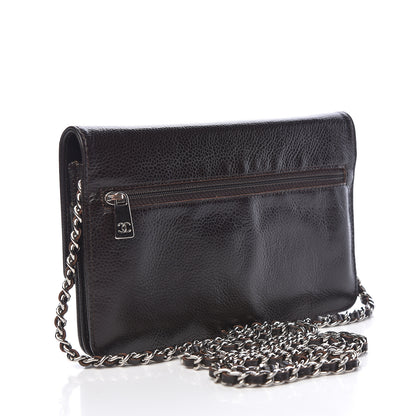 Chanel Caviar Timeless CC Wallet On Chain WOC Dark Brown 3 of 18