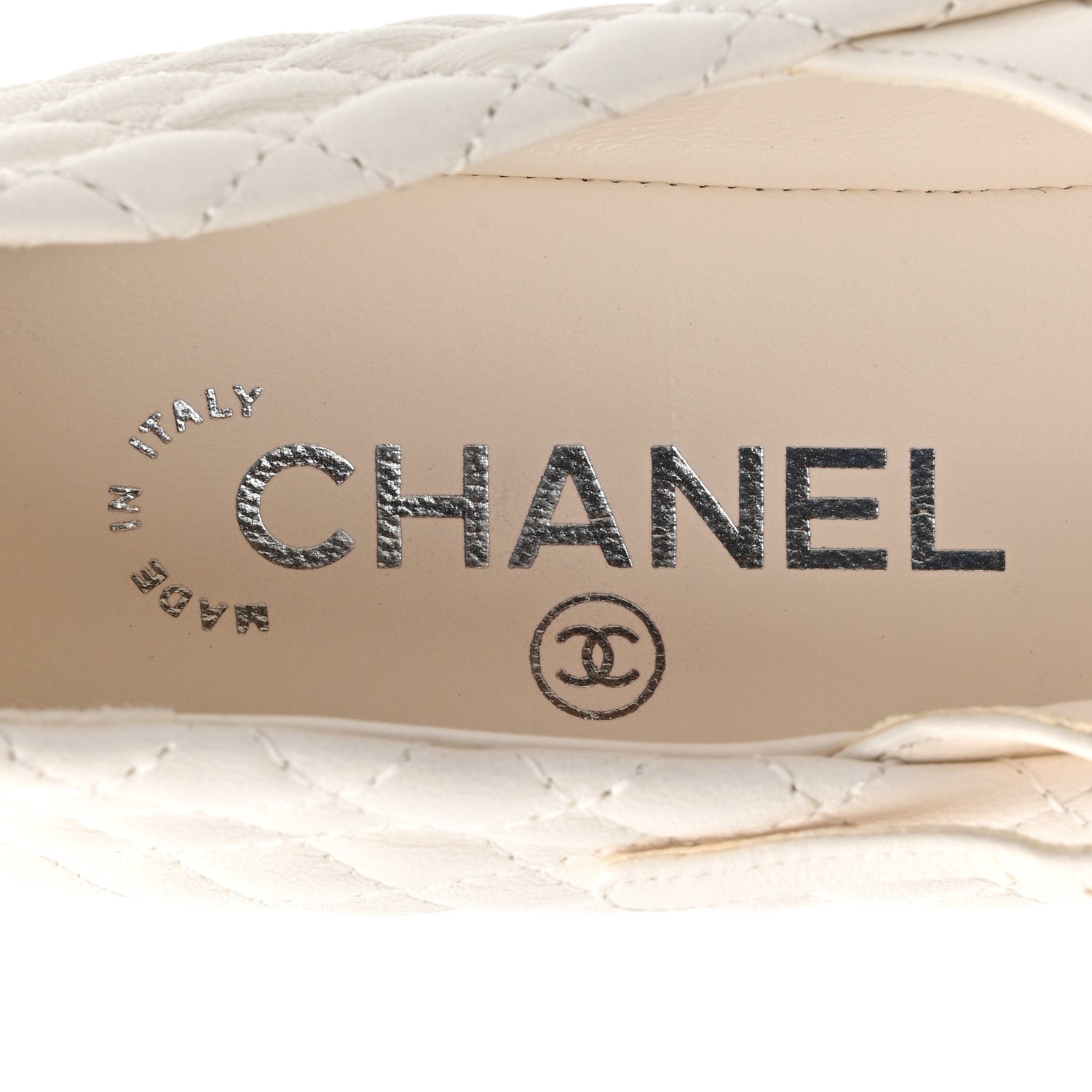Chanel Lambskin Quilted Mary Jane Flats 39 White Black 8 of 9
