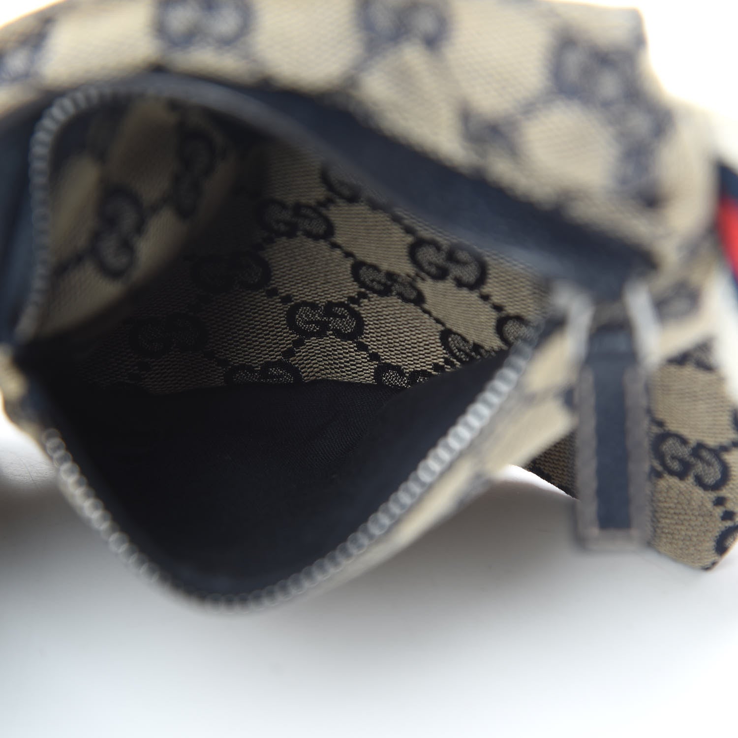 Gucci GG Monogram Web Double Pocket Belt Bag Navy 6 of 12