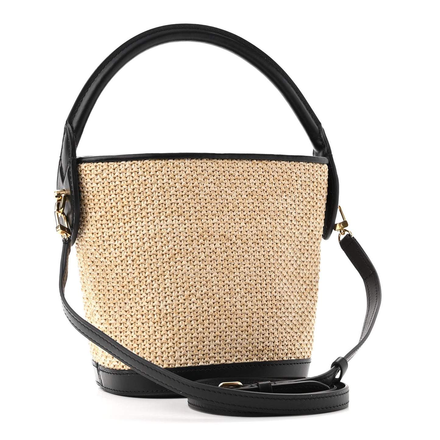 Raffia Petit Bucket Black