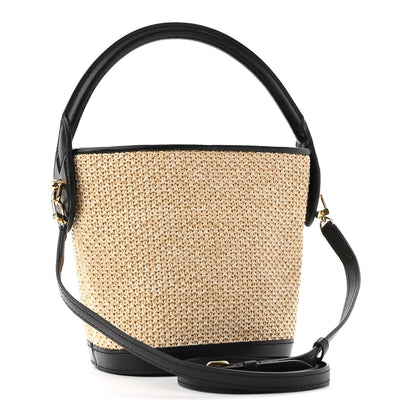 Louis Vuitton Raffia Petit Bucket Black 3 of 9