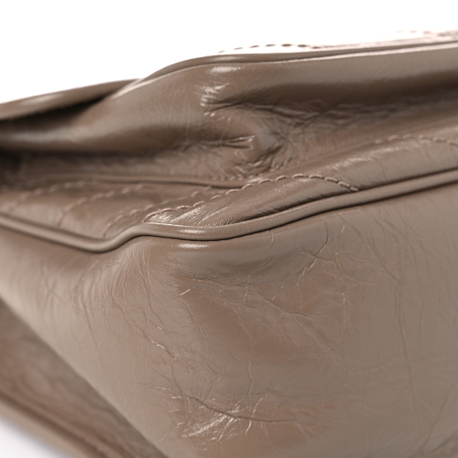 Saint Laurent Crinkled Calfskin Matelasse Monogram Medium Niki Chain Satchel Light Taupe 7 of 13