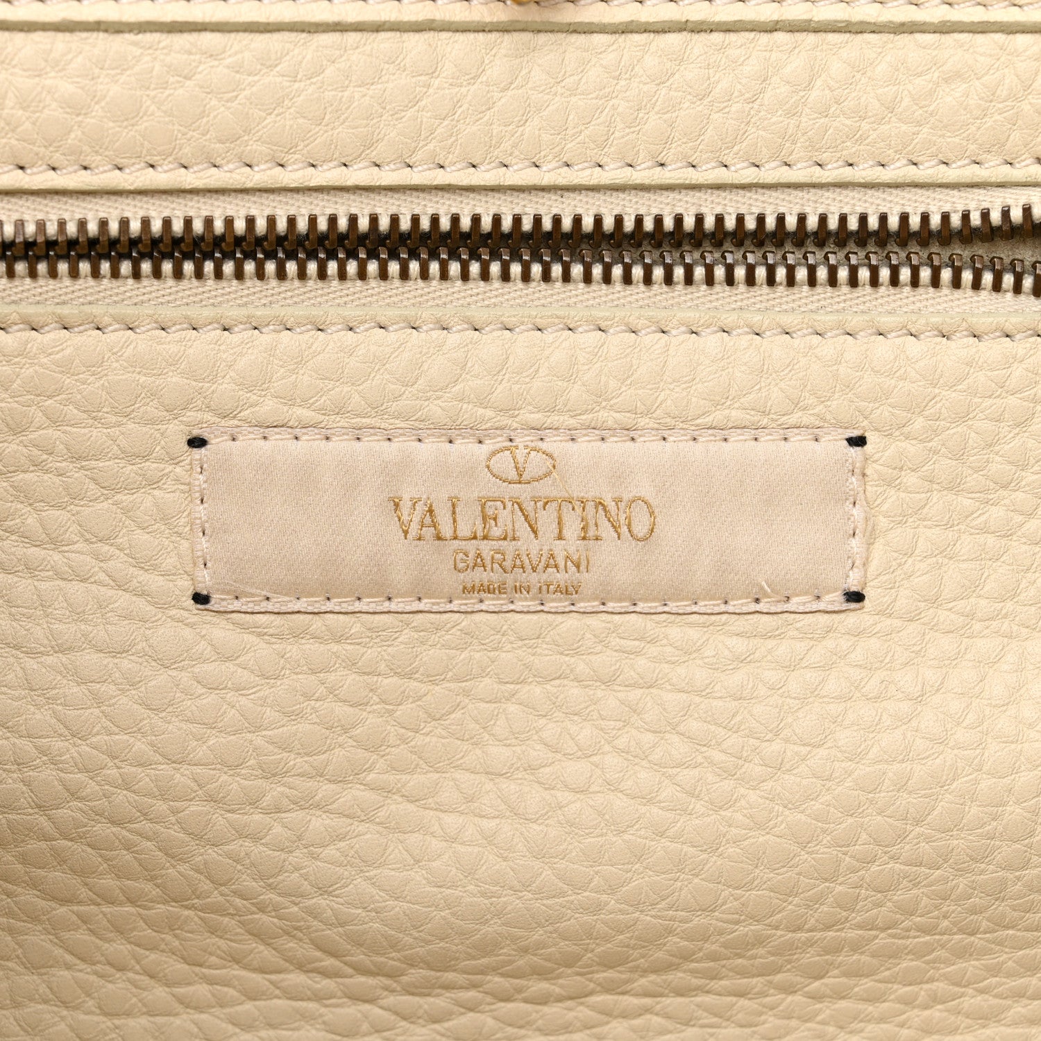 Valentino Garavani Grained Calfskin Turquoise Small Rockstud Rolling Tote Light Ivory 6 of 16