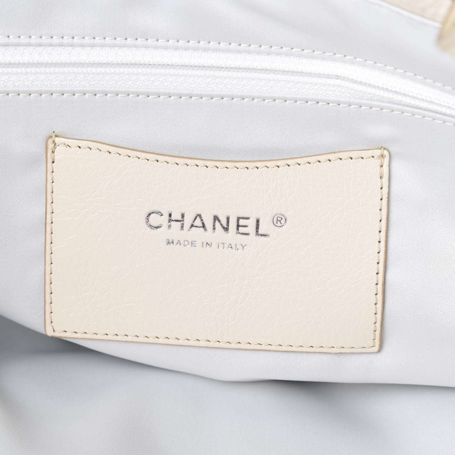 Chanel Glazed Calfskin Large On The Road Tote Ivory 5 of 14