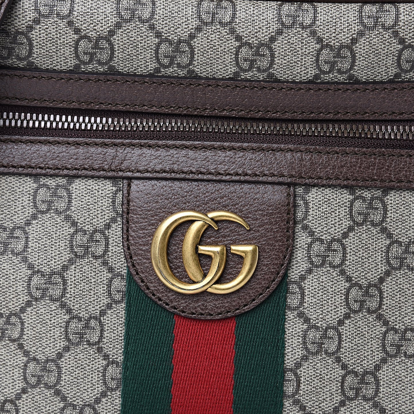 GG Supreme Monogram Web Small Ophidia Messenger Bag Brown