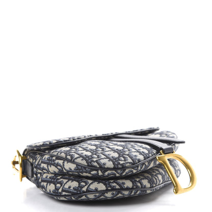 Christian Dior Oblique Saddle Bag Blue 3 of 10