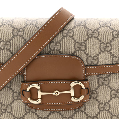 Gucci GG Supreme Monogram Duomo Lux Horsebit 1955 Soft Small Shoulder Bag Beige Ebony Sundial 8 of 10