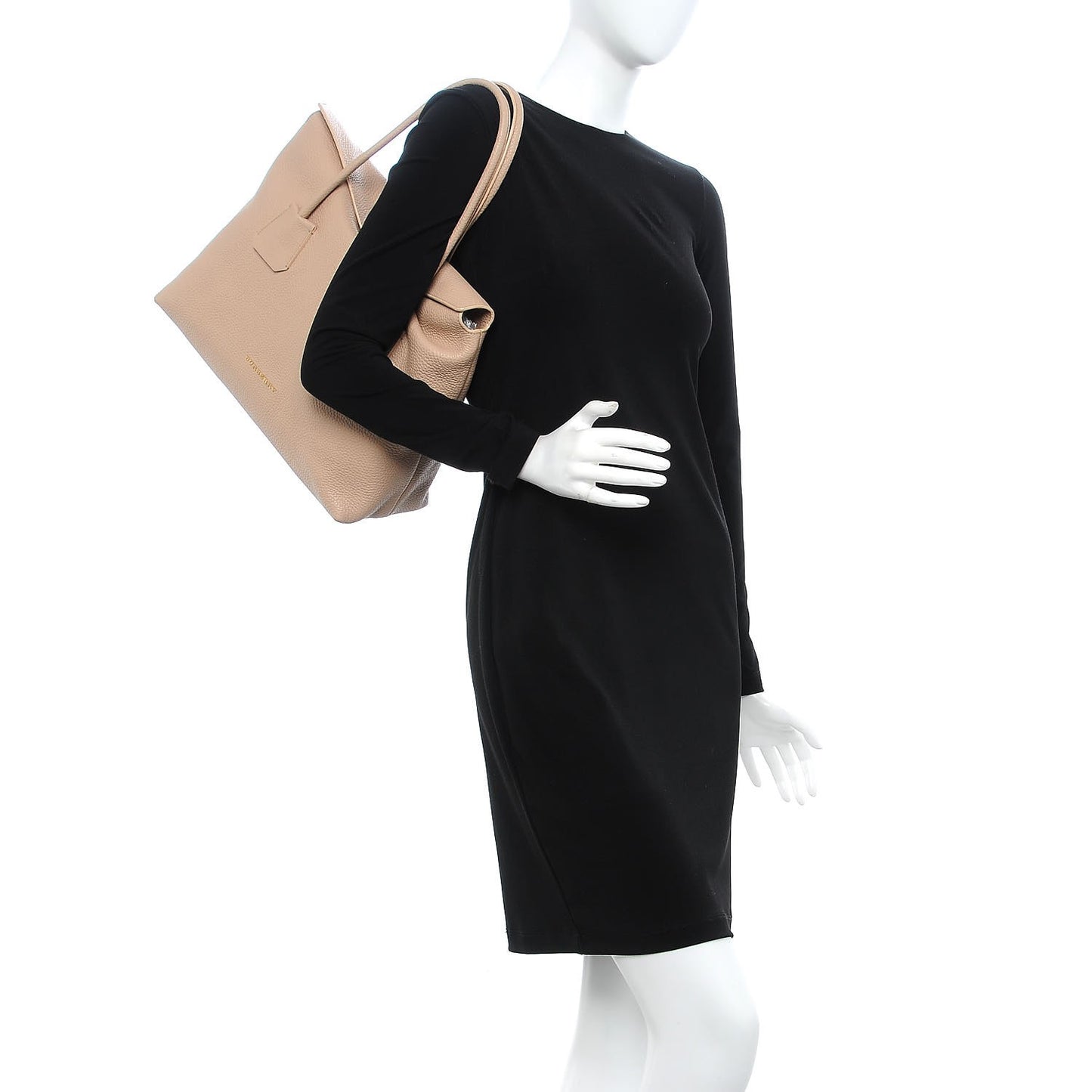 London Grainy Calfskin Medium Baynard Tote Light Nude