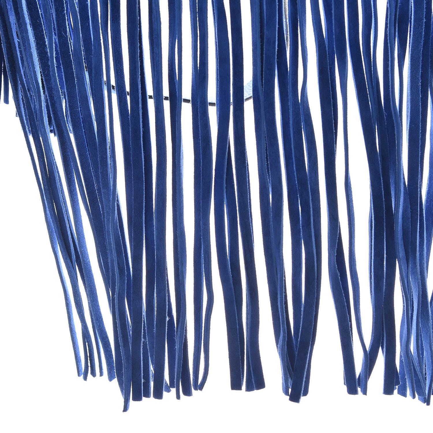 Gucci Suede Medium Nouveau Fringe Shoulder Bag Blue 9 of 10