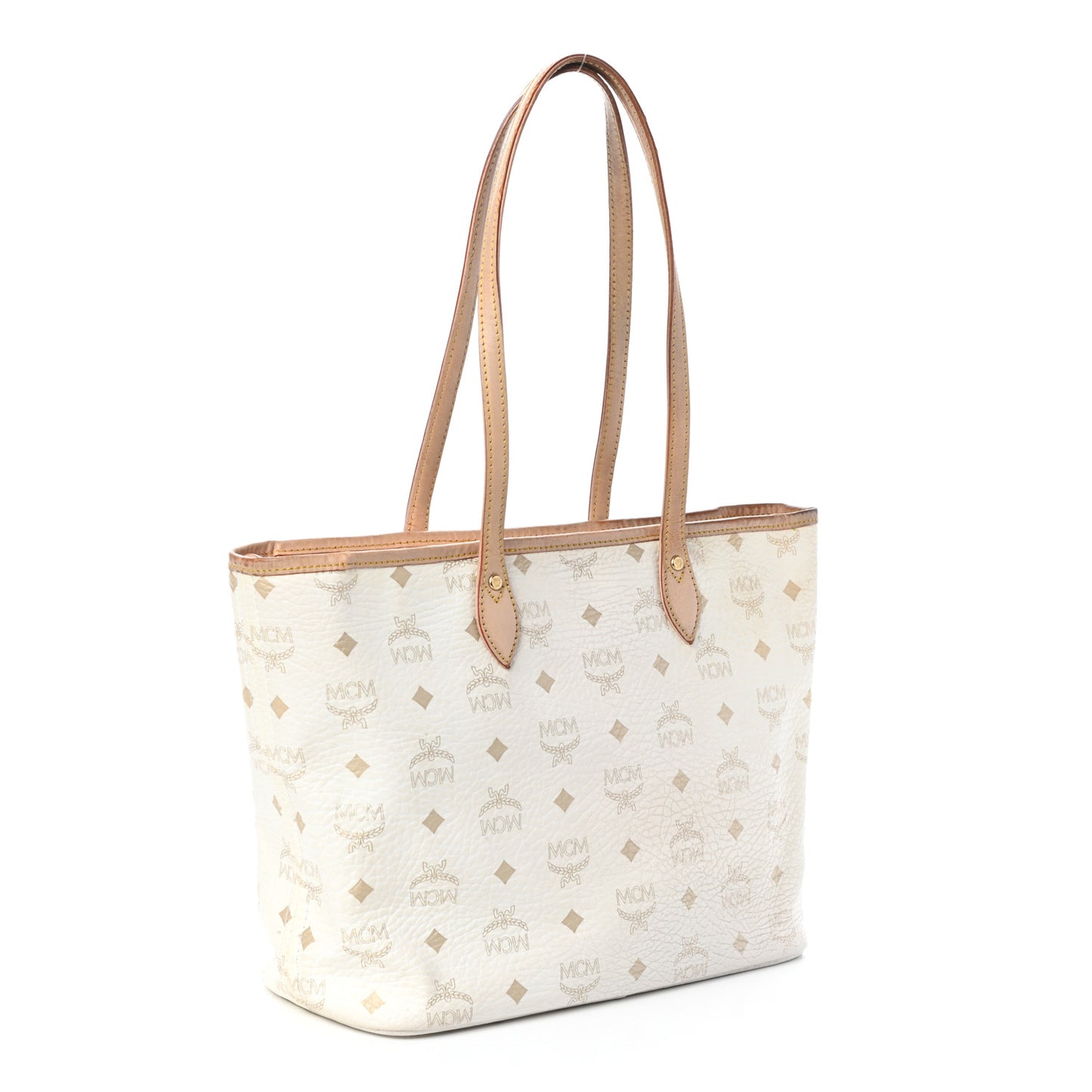 Visetos Striped Shopper Tote White