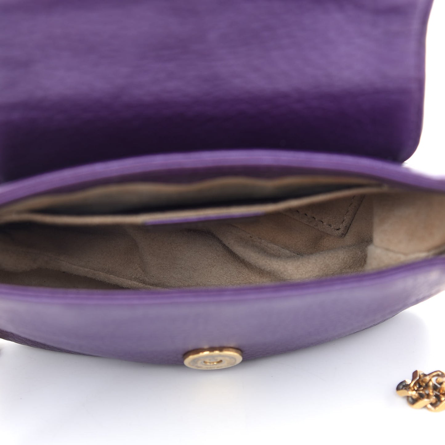 Metallic Pebbled Calfskin Small 1973 Chain Shoulder Bag Purple