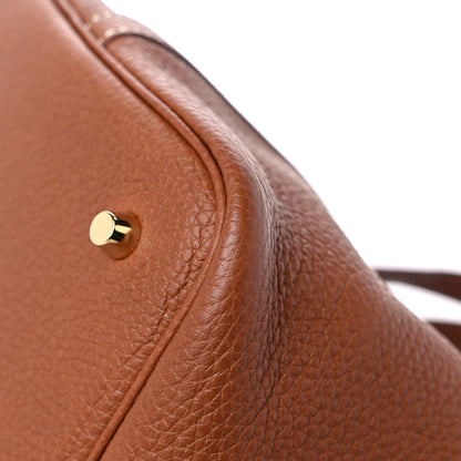 Hermes Taurillon Clemence Picotin Lock 22 MM Gold 11 of 12