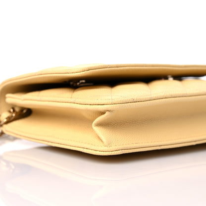 Chanel Caviar Quilted Wallet on Chain WOC Yellow 9 of 11