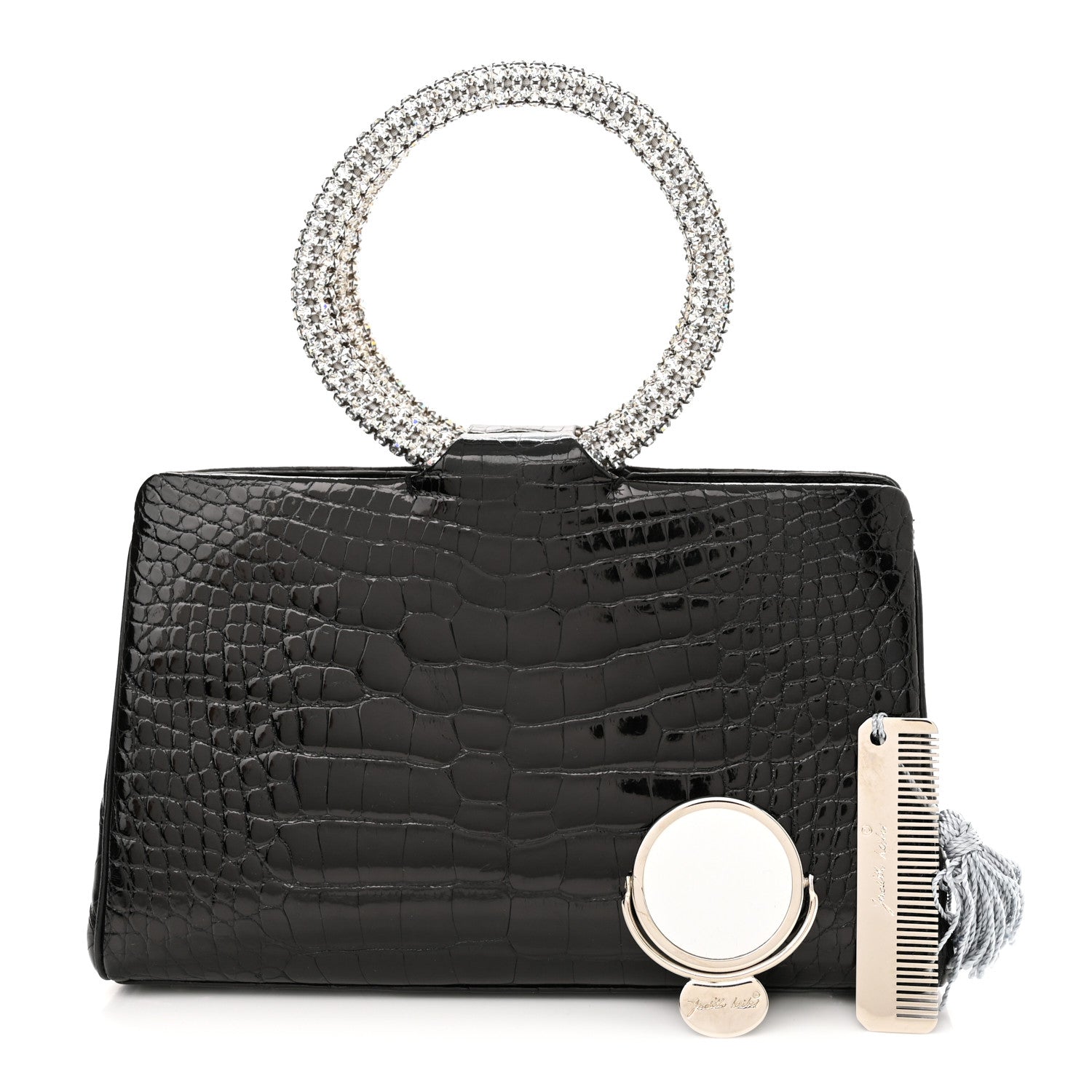 Judith Leiber Alligator Crystal Evening Bag Black 1 of 10