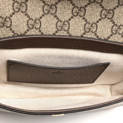 Gucci GG Supreme Monogram Textured Dollar Calfskin Web Mini Ophidia Envelope Shoulder Bag Beige Ebony 5 of 10