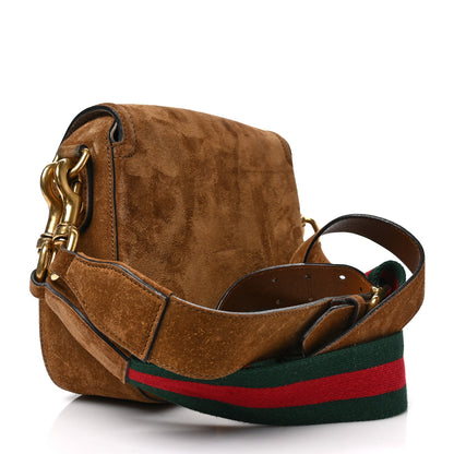 Gucci Suede Medium Lady Web Shoulder Bag New Marron 3 of 8