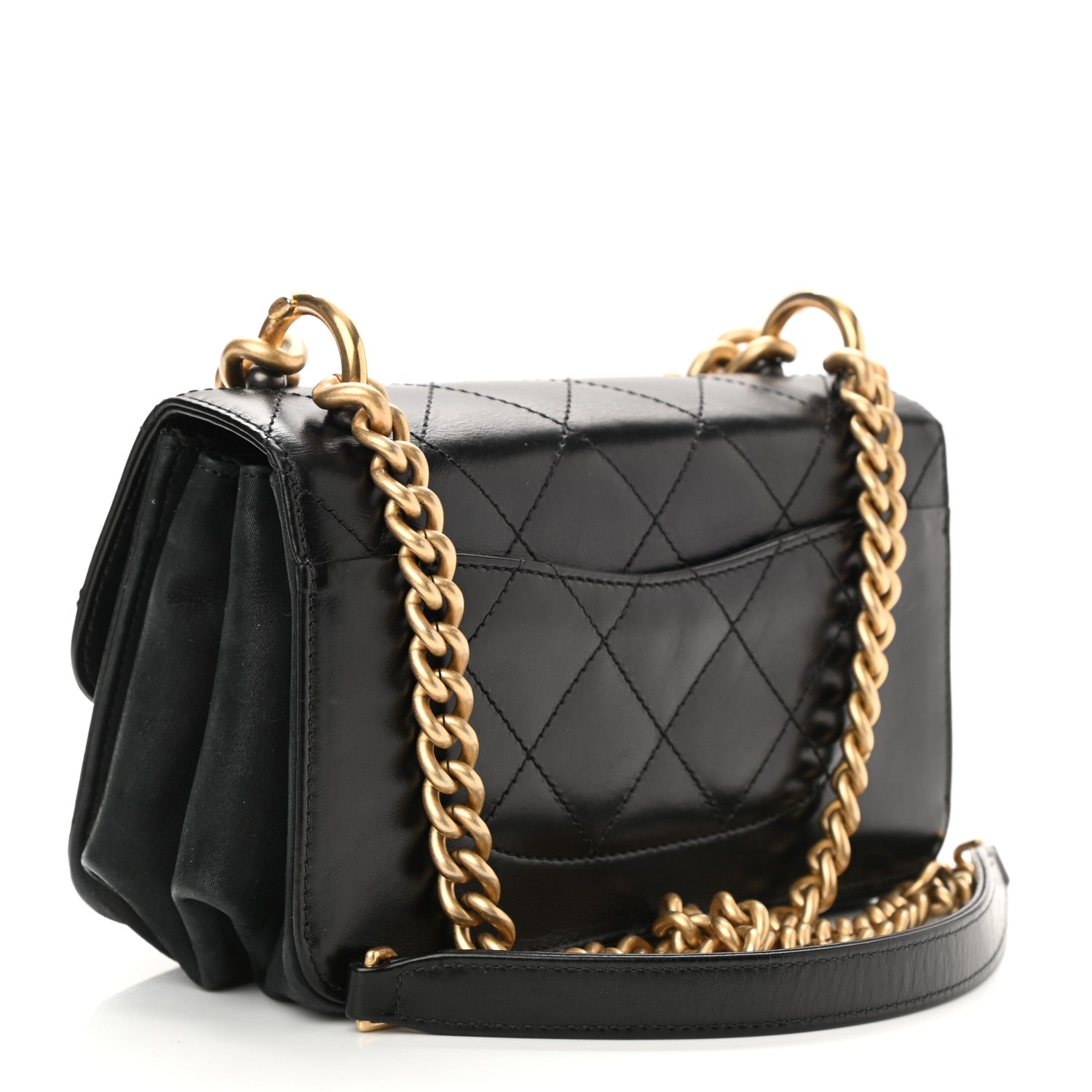 Chanel Iridescent Calfskin Quilted Mini Straight Lined Flap Black 4 of 12