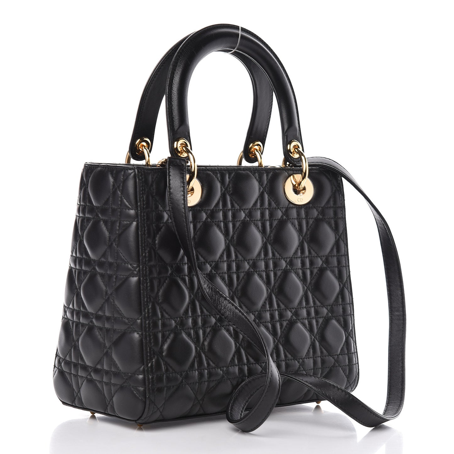 Lambskin Cannage Medium Lady Dior Black
