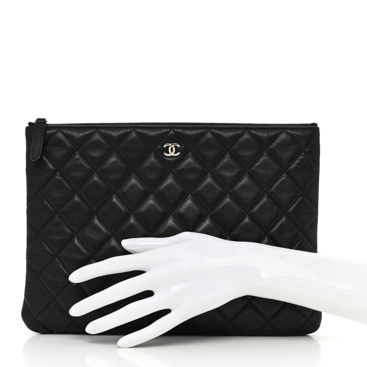 Chanel Lambskin Quilted Medium Cosmetic Case Black 2 of 8