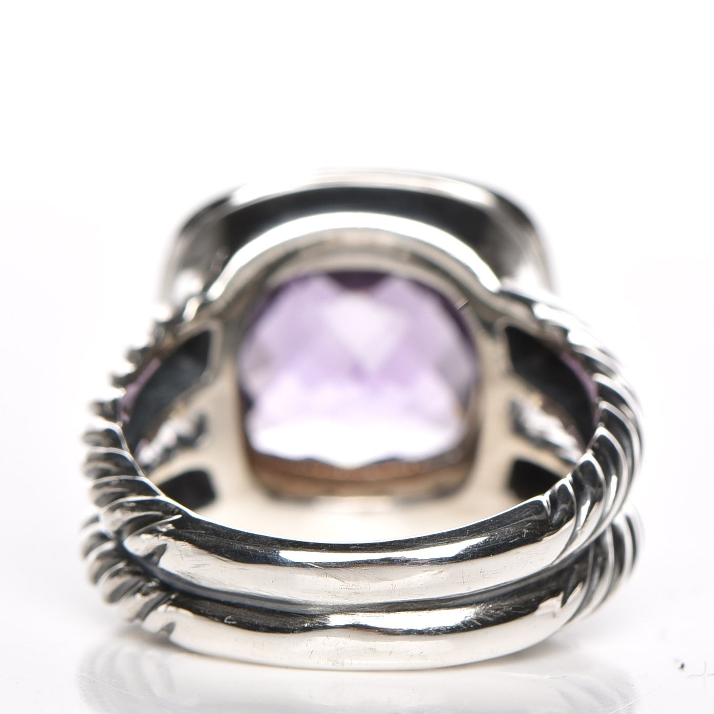 Sterling Silver Diamond Amethyst 11mm Albion Ring 54 7
