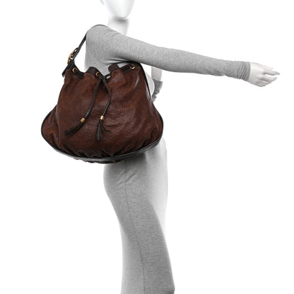Gucci Guccissima Medium Interlocking Icon Shoulder Bag Dark Brown 2 of 10