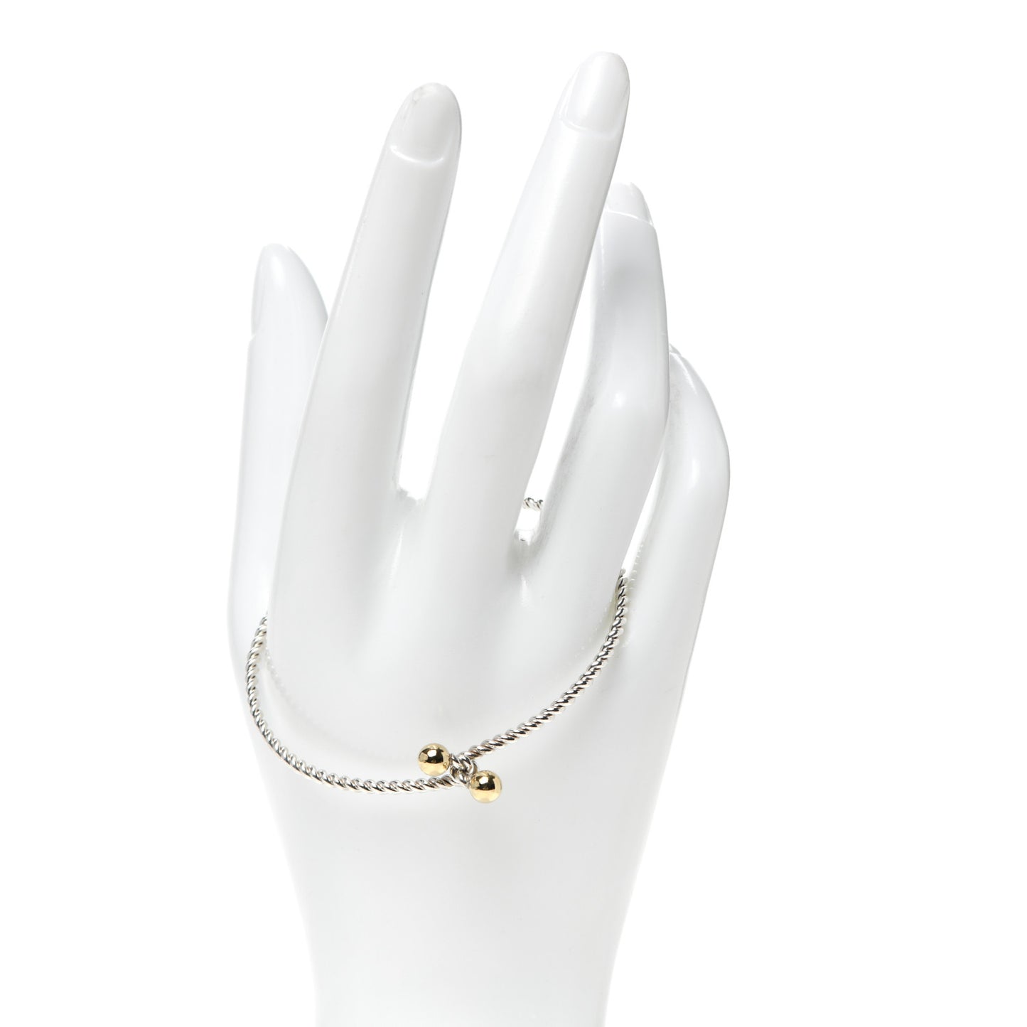 Sterling Silver 18K Yellow Gold Twist Hook Bracelet