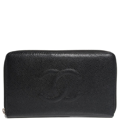 Chanel Caviar CC Timeless Large Zip Around Wallet Black 1 of 9