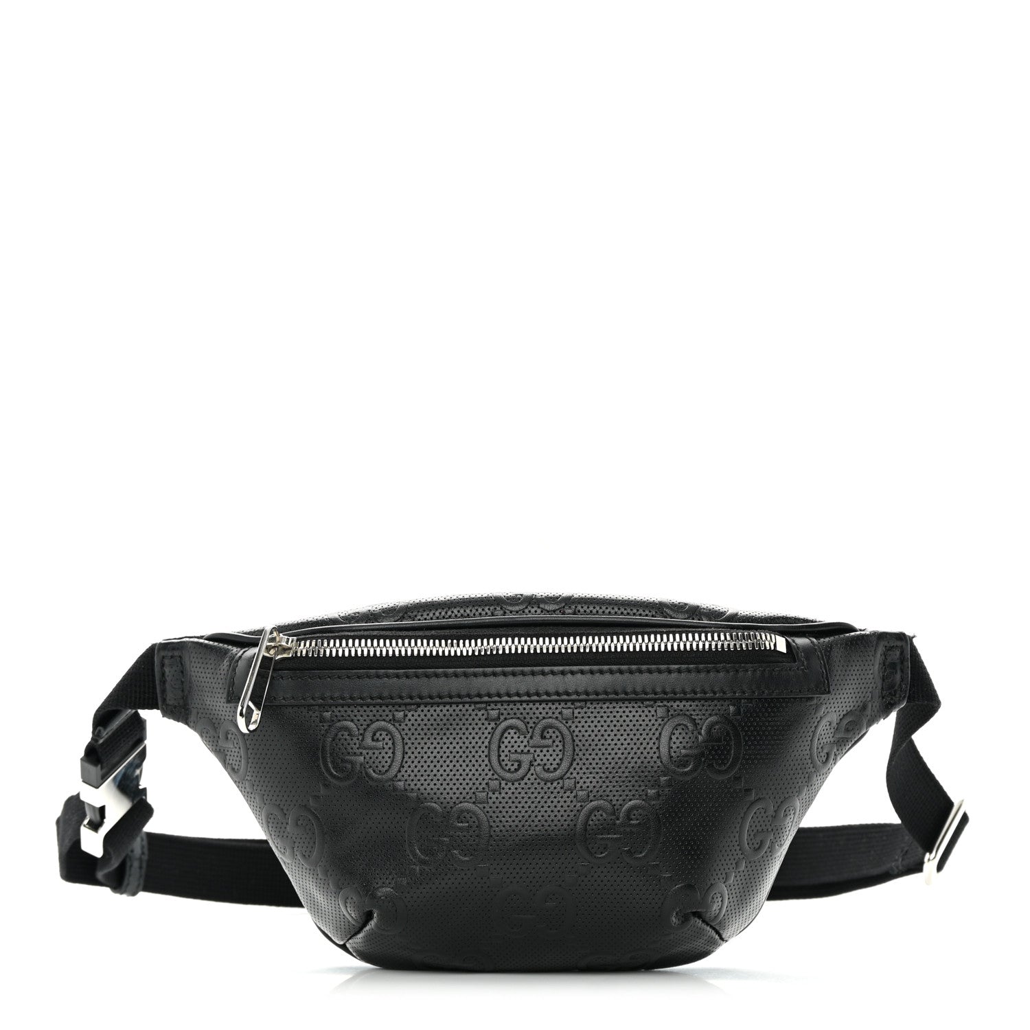 Gucci Calfskin GG Tennis Embossed Belt Bag Black 1 of 12