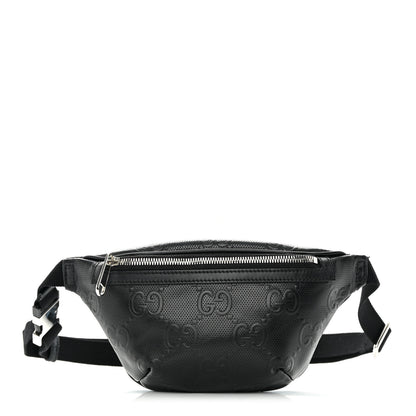 Gucci Calfskin GG Tennis Embossed Belt Bag Black 1 of 12