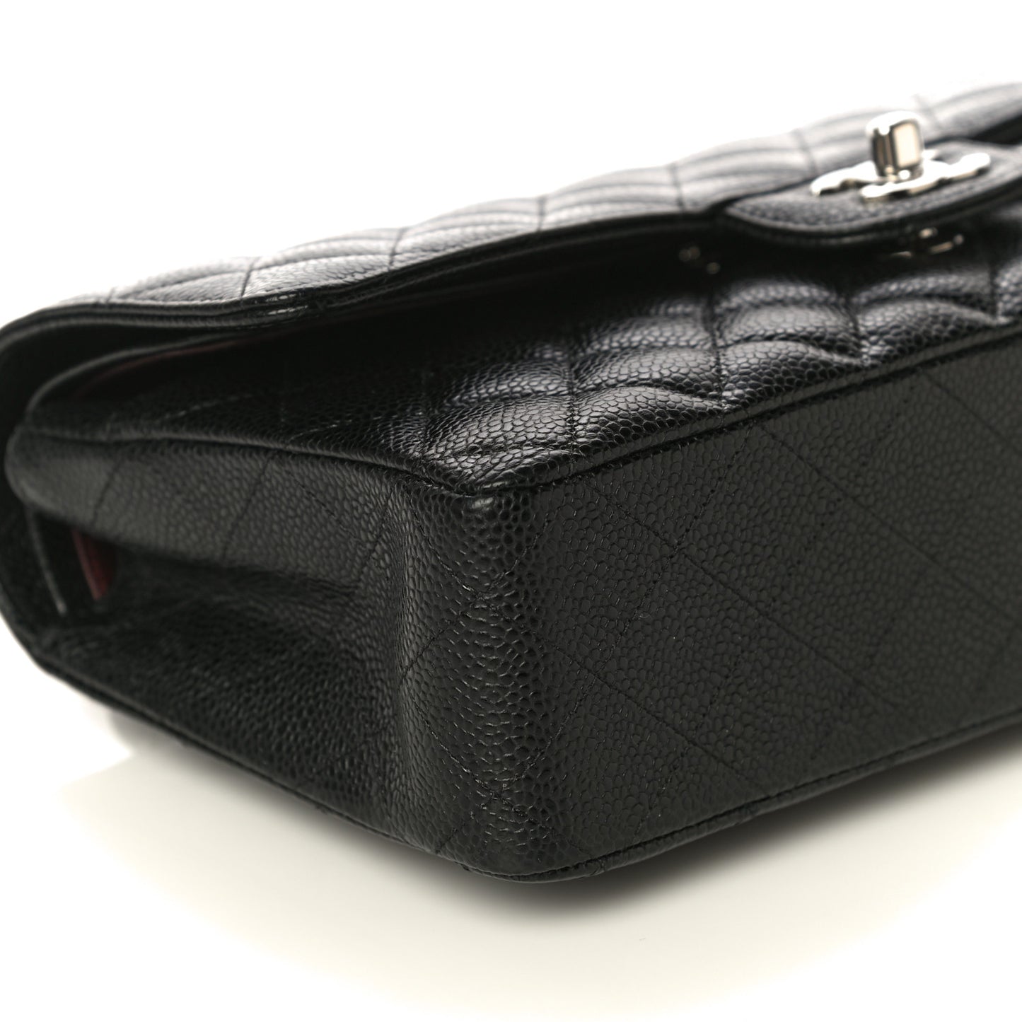 Caviar Quilted Medium Double Flap Black