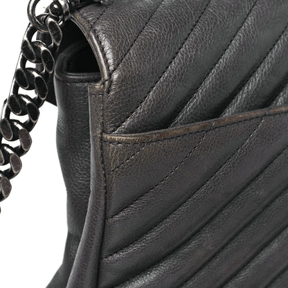 Saint Laurent Sheepskin Matelasse Chevron Monogram Medium College Bag Asphalt 13 of 13