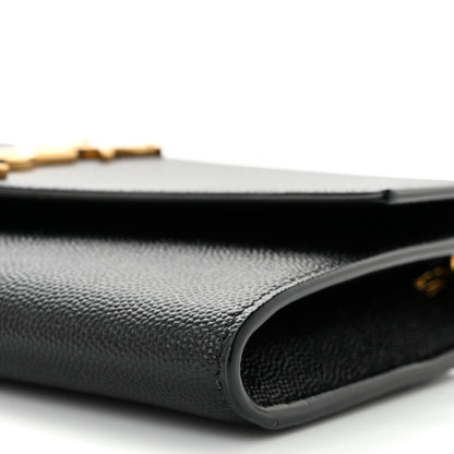 Saint Laurent Grain de Poudre Uptown Chain Wallet Black 10 of 11