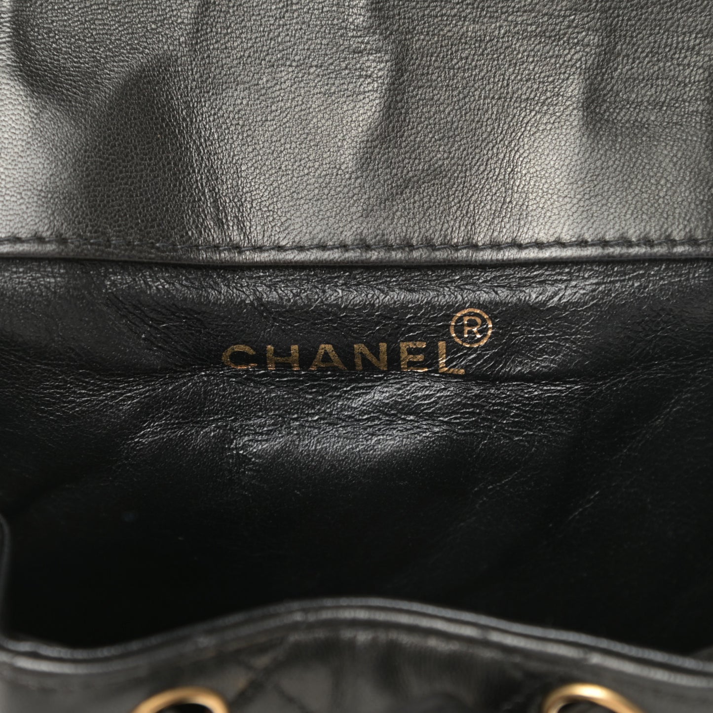Lambskin Quilted Backpack Black