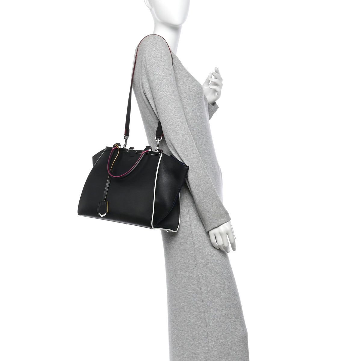 Fendi Vitello Dolce Shiny Nappa Petite 3Jours Tote Black Iris 2 of 10