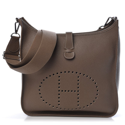 Hermes Taurillon Clemence Evelyne III GM Etoupe 1 of 12