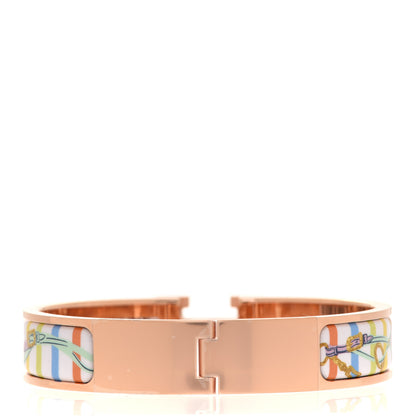 Hermes Enamel Printed Brides de Gala Bayadere Narrow Clic Clac H Bracelet PM Pastel Acidulé 3 of 6