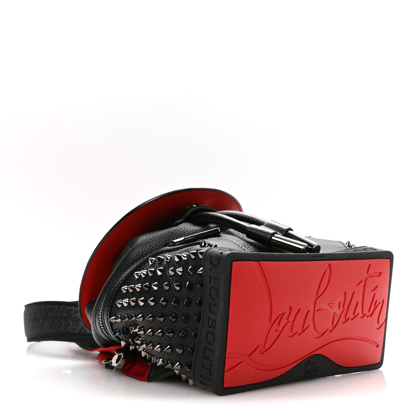 Calfskin Spiked Small Explorafunk Backpack Black