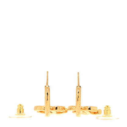 Chanel CC Hoop Drop Earrings Gold 3 of 5
