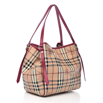 Burberry Haymarket Check Small Canterbury Tote Bright Rhubarb Pink 3 of 10