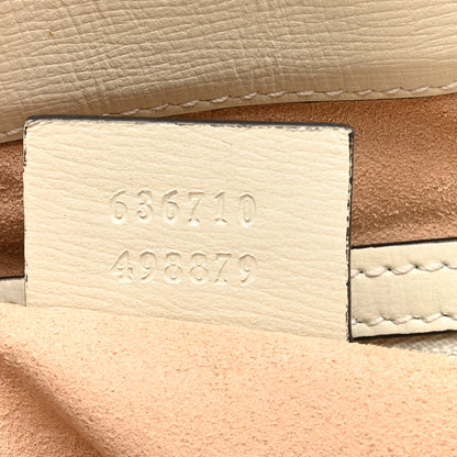 Gucci GG Supreme Monogram Textured Dollar Calfskin Web Medium Jackie 1961 Hobo Beige Ebony Mystic White 7 of 10