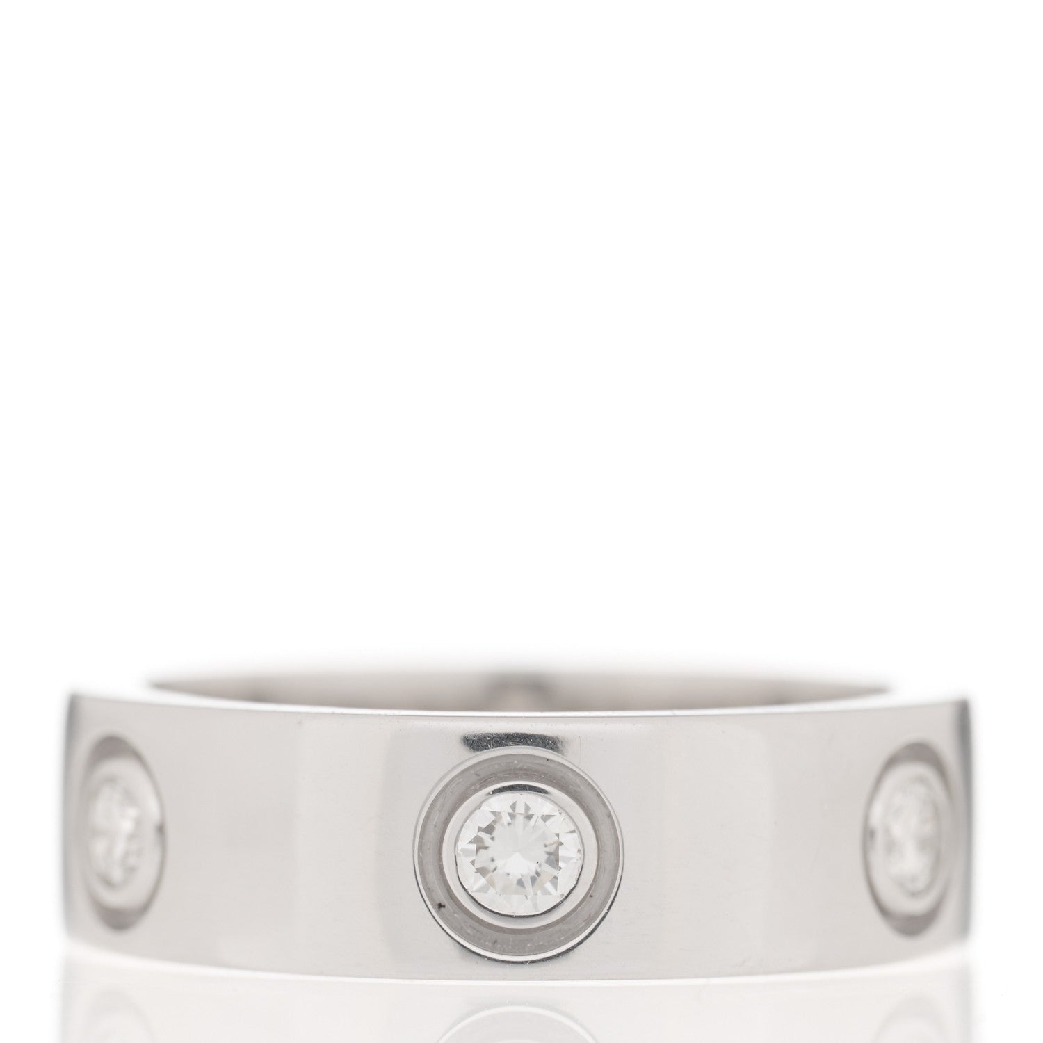 Cartier 18K White Gold 6 Diamond 5.5mm LOVE Ring 49 5 3 of 5