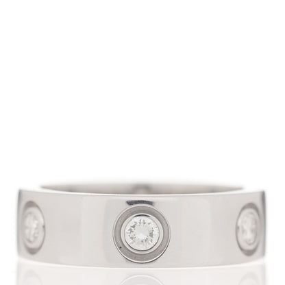 Cartier 18K White Gold 6 Diamond 5.5mm LOVE Ring 49 5 3 of 5