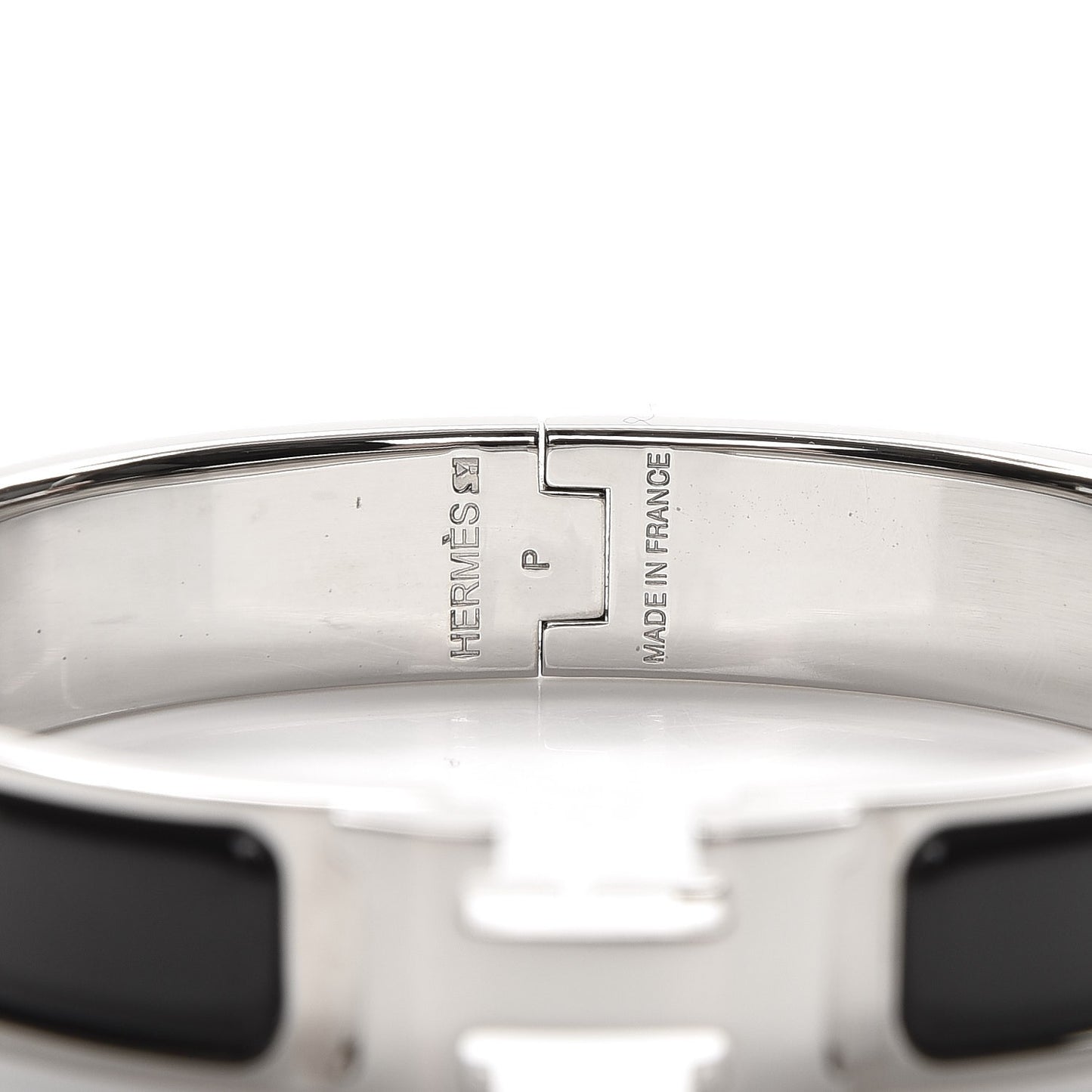 Enamel Narrow Clic Clac H Bracelet GM Black