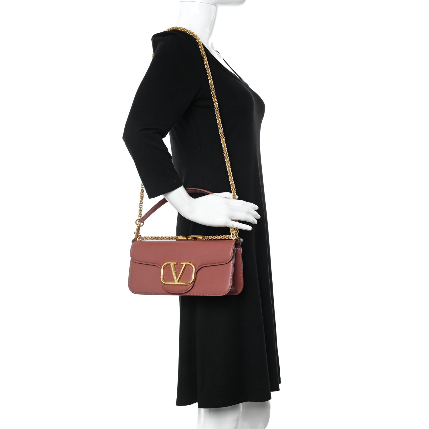 Valentino Garavani Calfskin Vlogo Loco Shoulder Bag Gingerbread 2 of 11