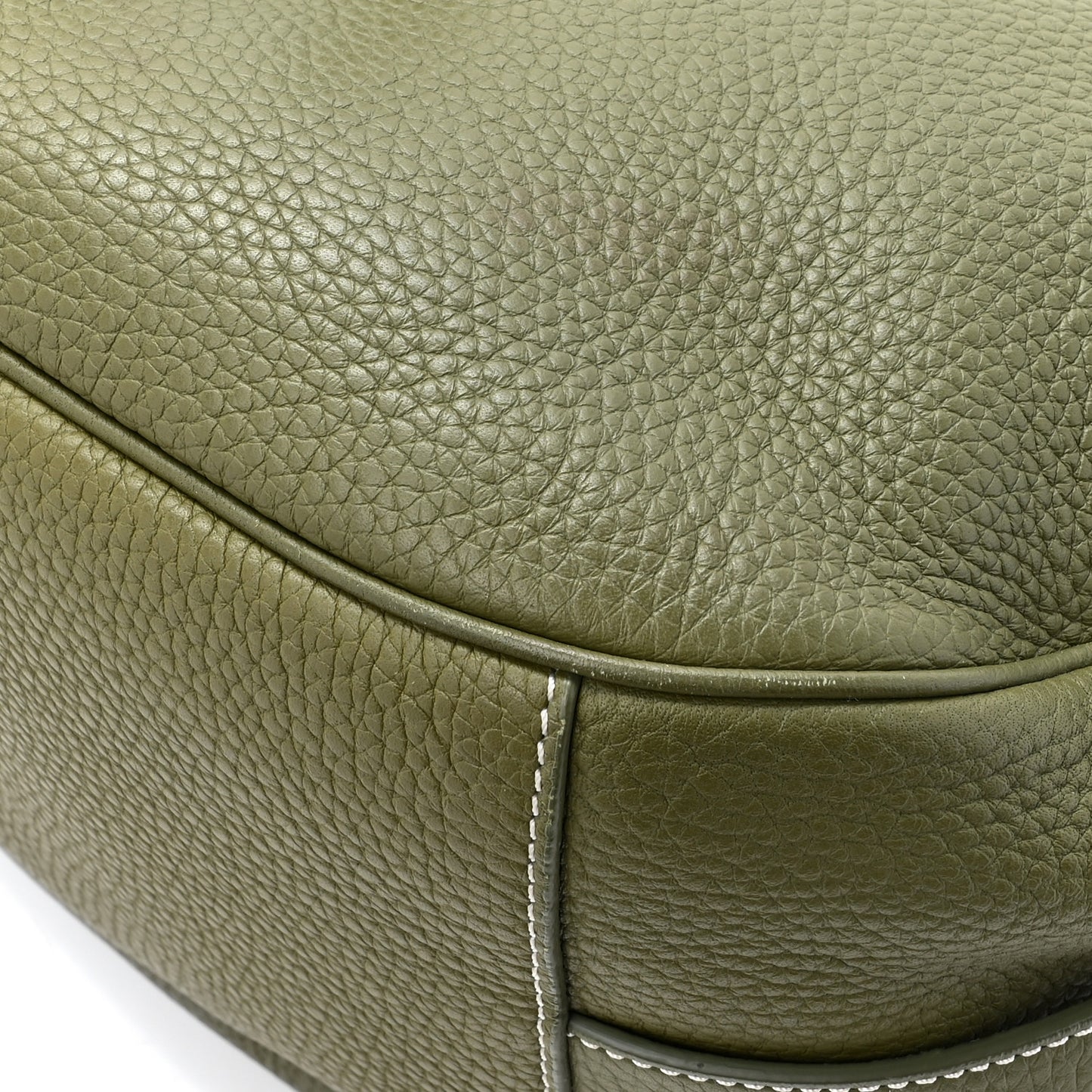 Grained Calfskin Mini Soft Saddle Bag Olive